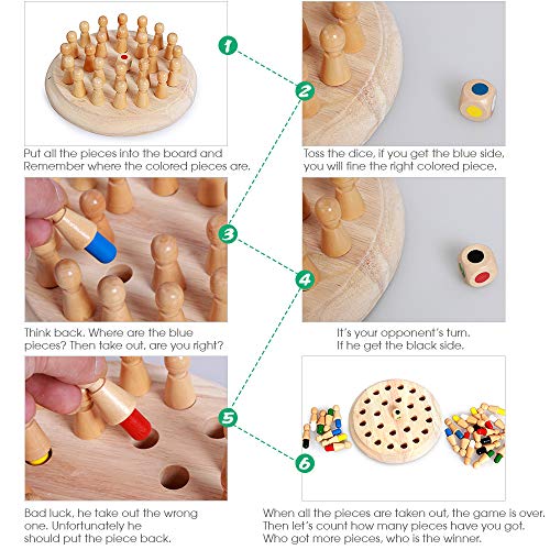 Homesen Brinquedos Inteligentes para Crianças Memória Colorida Xadrez Memória De Madeira Matchstick