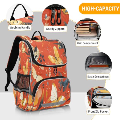 Sac à dos papillons de grande capacité pour l'école primaire