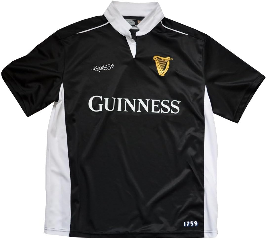 Guinness Black/White Performance Short Sleeve Rugby Shirt