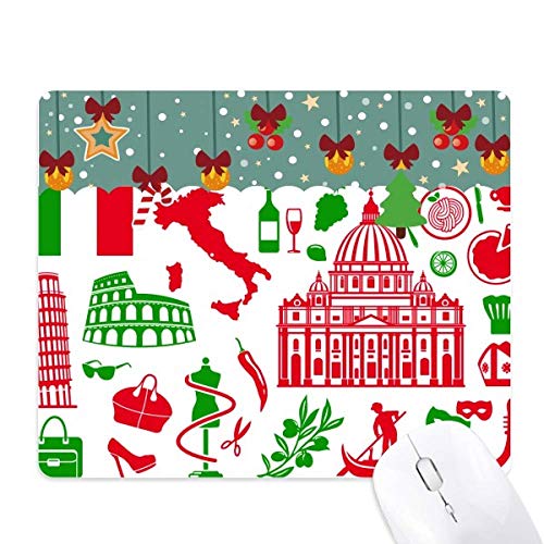 Tapis de souris théâtre romain et drapeau Italie en caoutchouc pour bureau