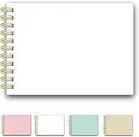 Caderno Scrapbook Álbum de Fotos Capa Dura Com 25 Folhas Brancas Papel Grosso (Branco)