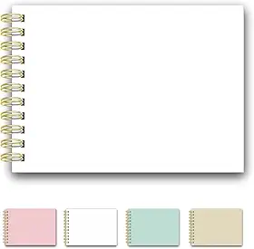 Caderno Scrapbook Álbum de Fotos Capa Dura Com 25 Folhas Brancas Papel Grosso (Branco)