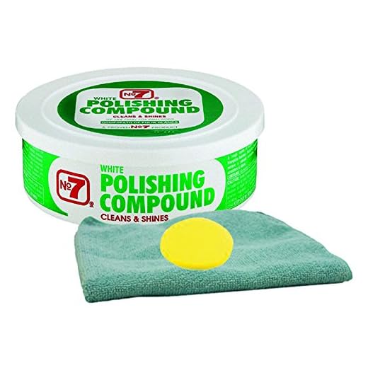 No.7 White Polish Compound (10 oz) Bundle with Microfiber Cloth & Foam Pad (3 Items)