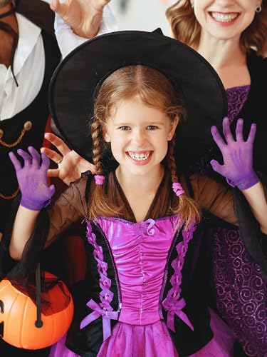 Bencailor 3 Pieces Girls Lace Gloves Halloween Cosplay Costume Tea Party Little Girls Princess Dressing Gloves for Wedding2