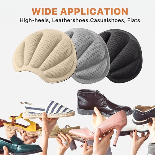 Image of 3 Pairs Heel Cushion Pads for Big Loose Shoes, Self-Adhesive Back of Heel Cushion Inserts, Filler Improved Shoe Fit and Comfort for Sports and Casual Shoes