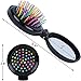Happy Trees 6 PCS Round Travel Hair Brush with Mirror Folding Pocket Hair Brush Mini Hair Comb with Makeup Mirror for Travel (Set of 6) (Dark Colours)