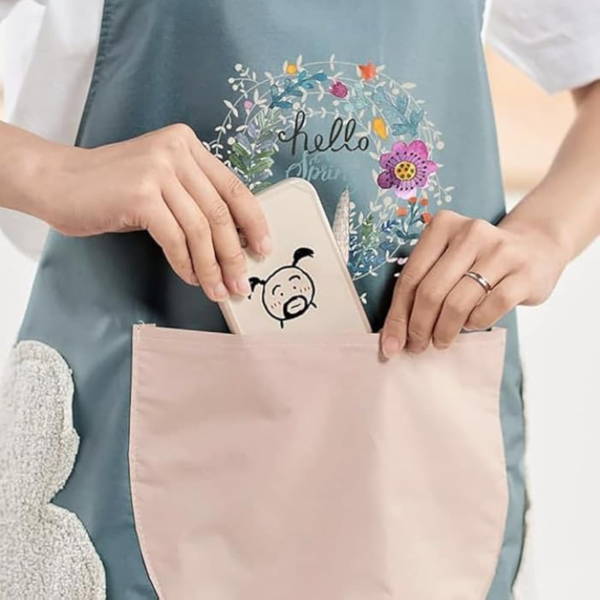 2 PCS Waterproof Kitchen Apron with Hand Wiping Towel