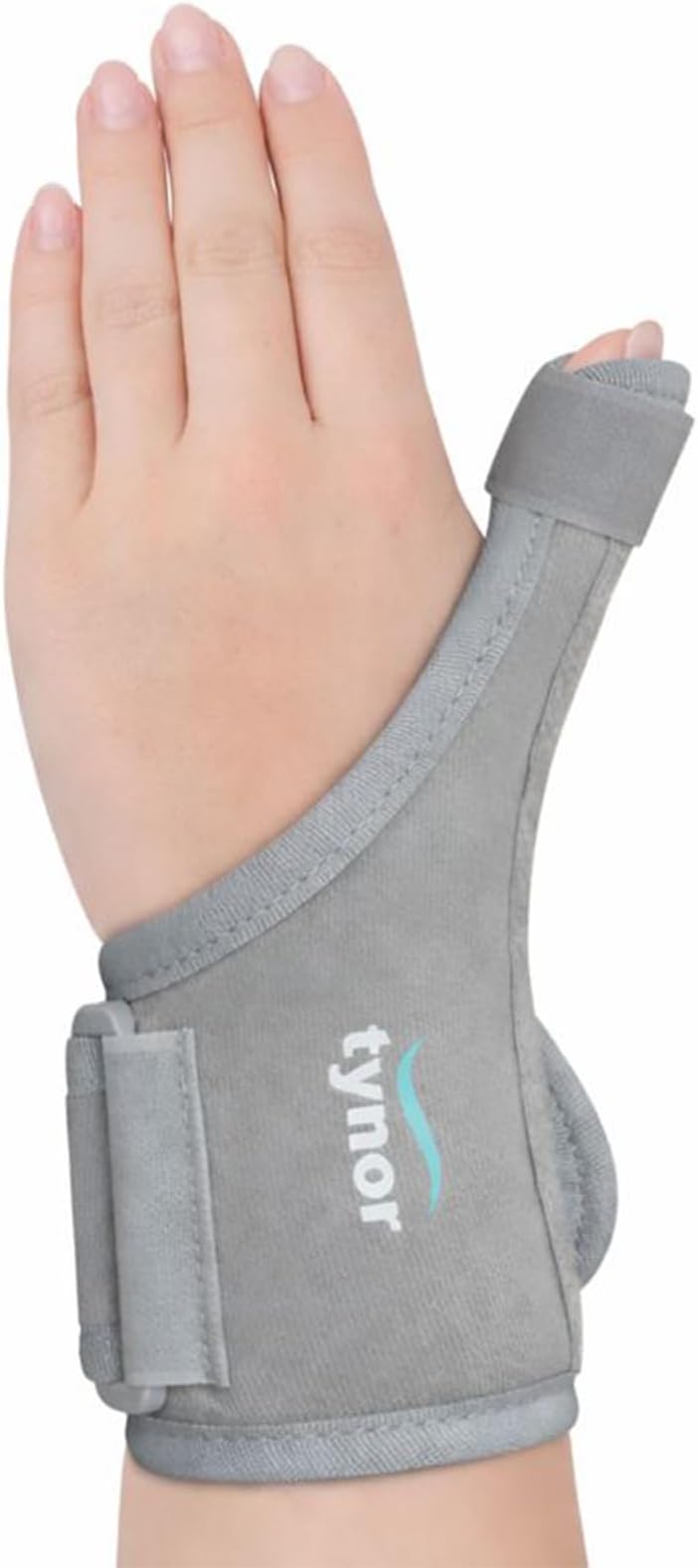 TYNOR Thumb Spica Splint, for Thumb Support and Immobilization | for Injury, Arthritis, and Tendonitis Relief, Breathable & Adjustable Thumb Brace for Men & Women | Pack of 1 (Universal Size, Grey)