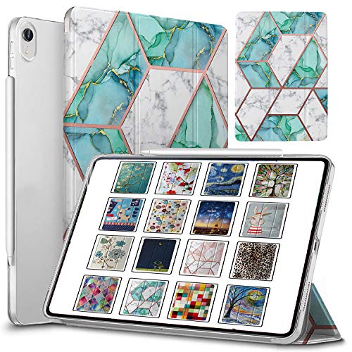 Image of DuraSafe Cases for iPad Pro 12.9 3rd Generation 2018 PC Case A1876 MTEL2HN /A MTEM2HN /A A2014 MTFN2HN /A MTFQ2HN /A A1983 MTHN2HN /A MTHU2HN /A MTJA2HN /A MTJ02HN /A MTJN2HN /A - Marble Green