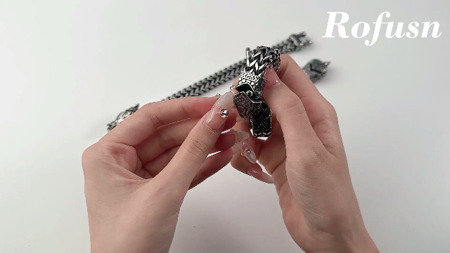 Pulsera Vikinga de Acero para Hombre con Cierre de Resorte miniatura 7