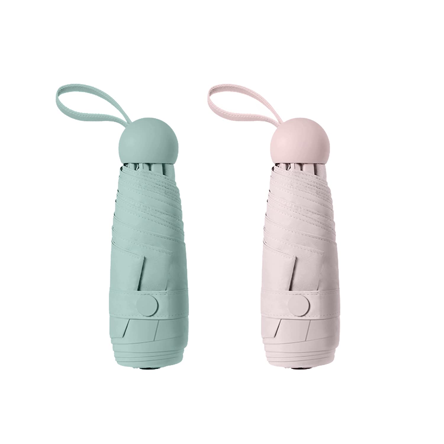 BAODINI Travel Mini Umbrella for Purse With Case-Small Compact UV Umbrella Protection Sun-Lightweight Tiny Pocket Umbrella for Women, Girls, Kids