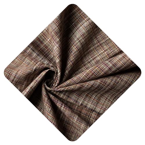 Image of Unstitched Cotton Fabric for Men and Women - Light Weight Trending Self Pattern Khadi Cotton Fabric Material (3.5 Meter, Old Coffee)