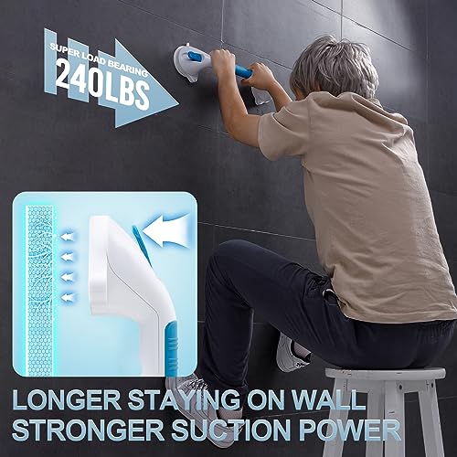 Image of TAILI Shower Grab Bars,Suction Shower Handles,Glow in The Dark,12.2 inch,Black