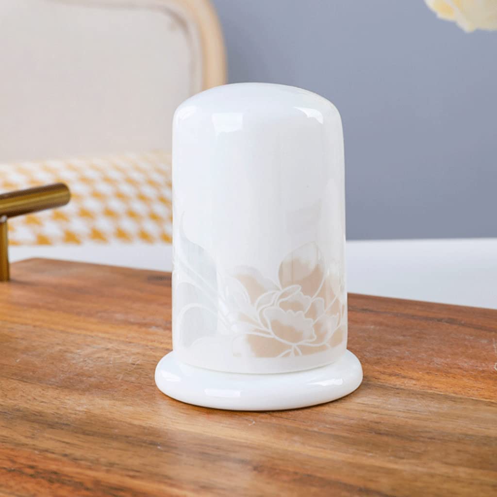 Dyspenser na wykałaczki Uchwyt na wykałaczki Modny ceramiczny uchwyt na wykałaczki z pokrywką Uchwyty na wykałaczki Pojemnik o dużej pojemności Pojemnik do przechowywania Biała popielniczka wielokrotn