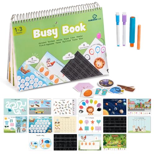 Image of Curious Cub Montessori Busy Book | Toddler Busy Binder for 2-5 Yrs | Activity Binder| Quiet Book| Educational Toys For 3 Year Old| Kids Learning Books 2-3Years| Velcro Books For 2 Yrs Old | Kids Gifts