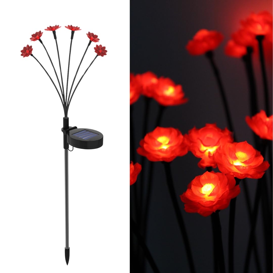 hardoll Plastic Solar Lights Outdoor 6 Led Flower Lamp For Home Garden Waterproof Decoration(Warm White-Pack Of 1) (B0CV7DK189) Amazon Price History, Amazon Price Tracker