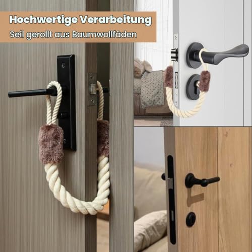 AYESY Türstopper Klinke, 2 Stück Türkordel Klemmschutz, 60 cm Baumwolle Türstopper Seil für Haustier und Kinder Fingerschutz… – Ansicht 5