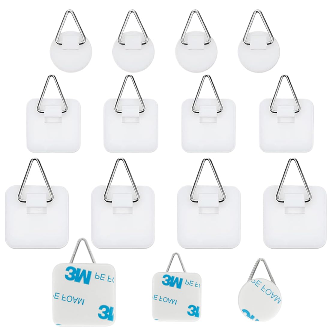 NJCXOLA 15 Adhesivos para Fotos, Colgadores Invisibles Autoadhesivos para Platos,Colgar Cuadros Sin Hacer Agujeros,Gancho para Colgar Cuadros Sin Rastro,Soportes Verticales Plástico,Colgadores Cuadros