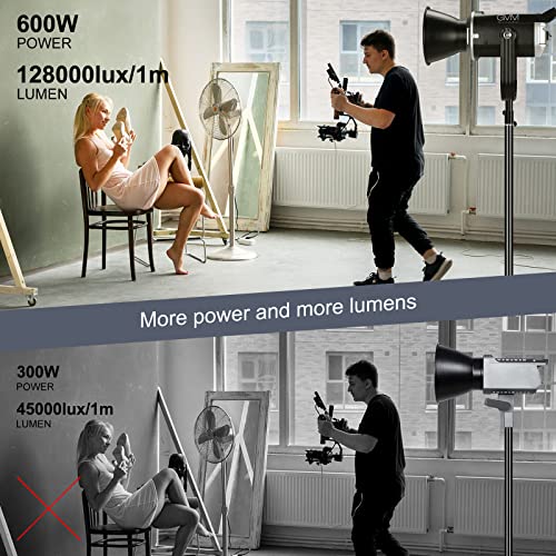 Image of GVM Great Video Maker 600W LED Light, Photography Lighting with APP /DMX Control, 2700-6800K Bowen Mount Continuous CRI 97+ 12 Scenes for, 128000lux /1m Studio Lights Recording Filming