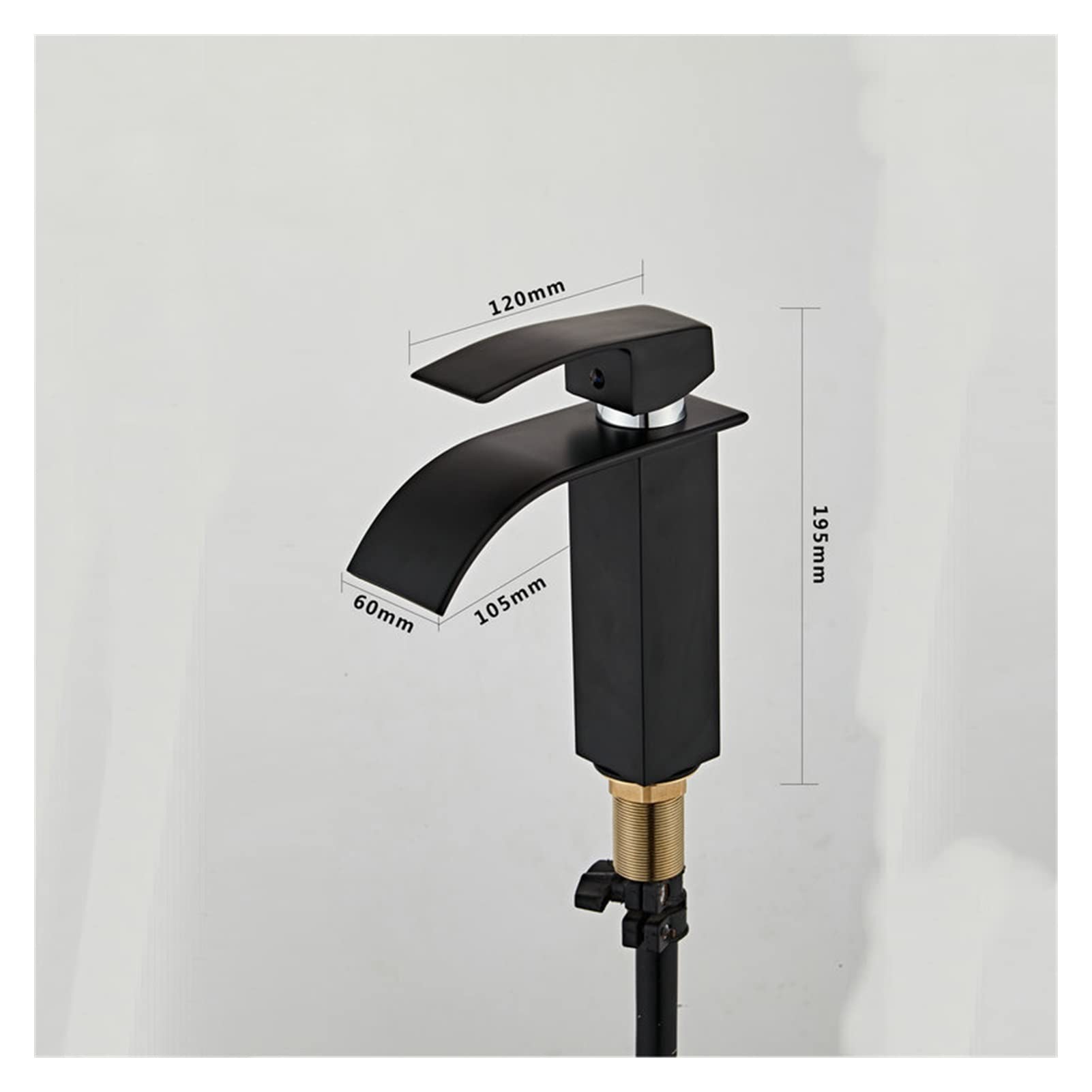Grifo de baño de latón Dorado Rosa, Grifo Monomando para Fregadero montado en Cubierta, Mezclador de Cascada Caliente y fría, Elegante Negro Corto para Cocina y baño
