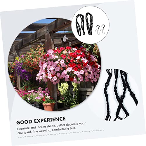 Panier à fleurs noir suspendu ORFOFE en coton tressé robuste