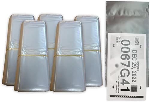 Bolsas de plástico con etiqueta temporal para matrícula (500 bolsas en total) (paquete de 5)