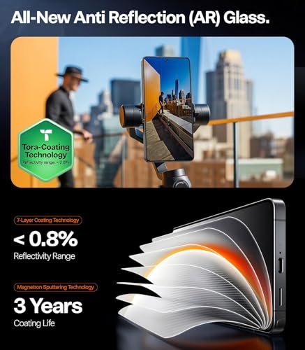 Image of TORRAS OrigArmor for Samsung Galaxy S26 Ultra Screen Protector [100% Anti Reflection] [Full Coverage Fit] Military-Grade Shatterproof 9H+ Tempered Glass Anti-Scratch Screen Protector S26 Ultra 1-Pack