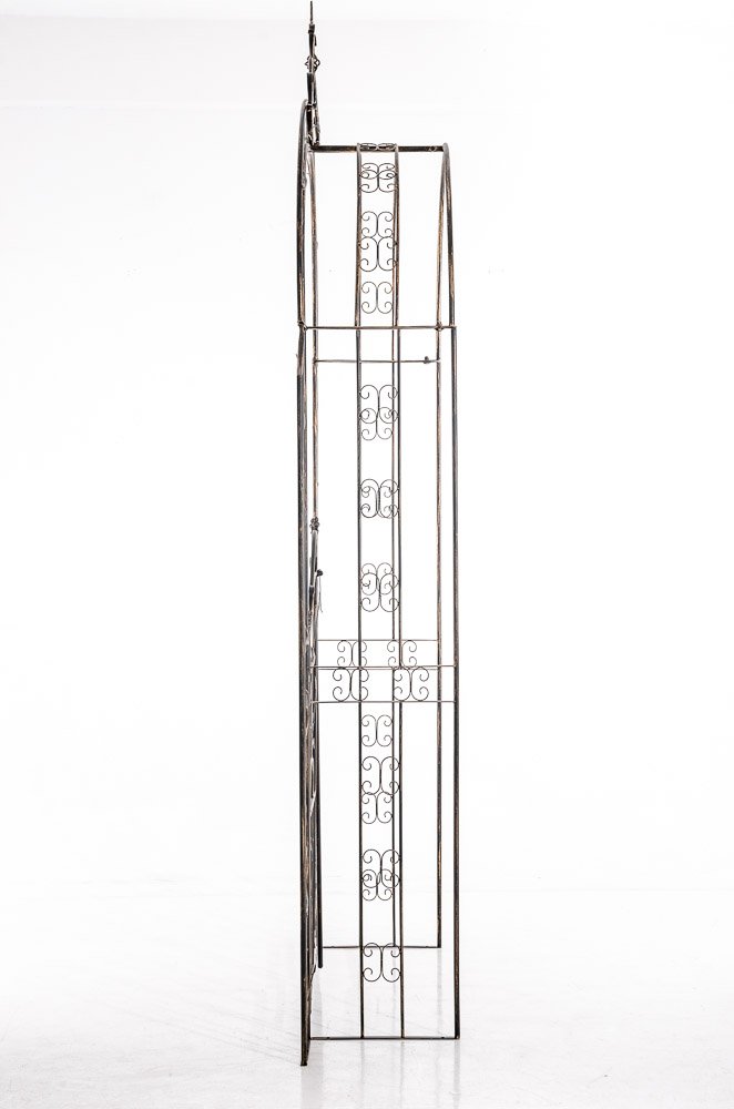 CLP Arche de Jardin avec Portillon Grenada - Support pour Plantes Grimpantes Arcades à Rosiers en Fer Forgé Robuste avec Porte - Couleur :, Couleur:Bronze