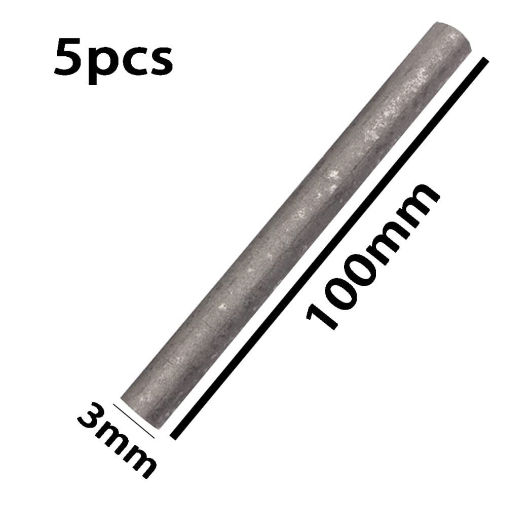 Graphitstab, 99,9% Elektrodenzylinderstab, Kohlenstoffgraphitstab, Länge 100 mm, Durchmesser 3 mm bis 10 mm, 5 Stück(Diameter 3mm)