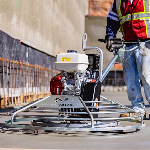 Tomahawk 46\" Concrete Power Trowel Walk Behind Fast Pitch 13 HP Honda Engine with Blades Float Pan for Concrete Finishing Cement Floor Surface (46\" Fast Pitch Trowel)