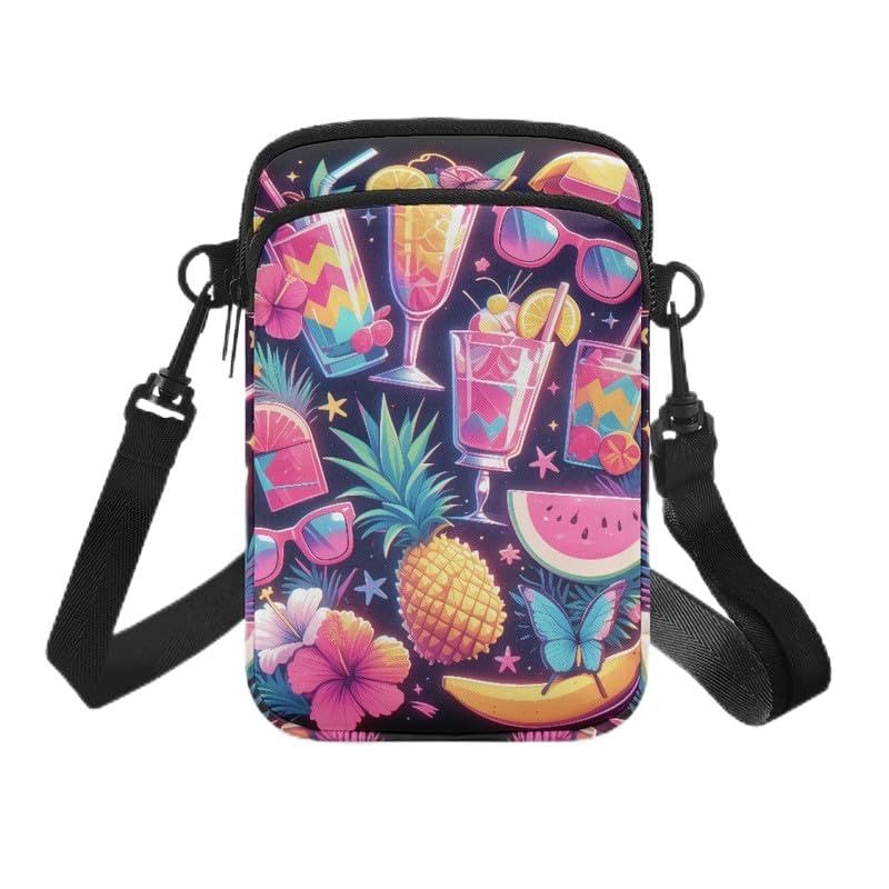 Image of Hawaiian Tribal Small Crossbody Bags for Women Cell Phone Bag Purse, Sea Turtle Zipper Sling Purses Shoulder Bag