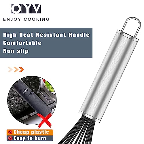 Oyv Silicone Whisk,Balloon Whisks For Cooking Non Scratch,Silicone Stainless Steel & Silicone Wisk,Rubber Whisk For Nonstick Cookware,8.5"+10"+11",Silicon Whisk Set Of 3,Black #TOP4