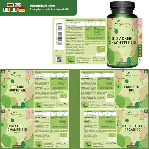 Zinnkraut Kapseln Vegavero Bio Ackerschachtelhalm 1000 mg
