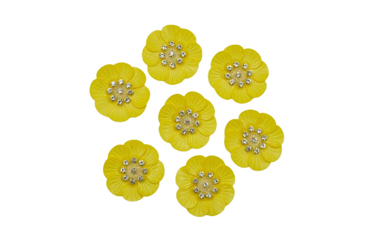 Plastic Flower with White Stone & Shaded Petals Patches Big Size for Craft Work,DIY & Home Decoration, School Project, Women Dresses, Gift, Mandir Pooja Table(Pack of 6)-image-40