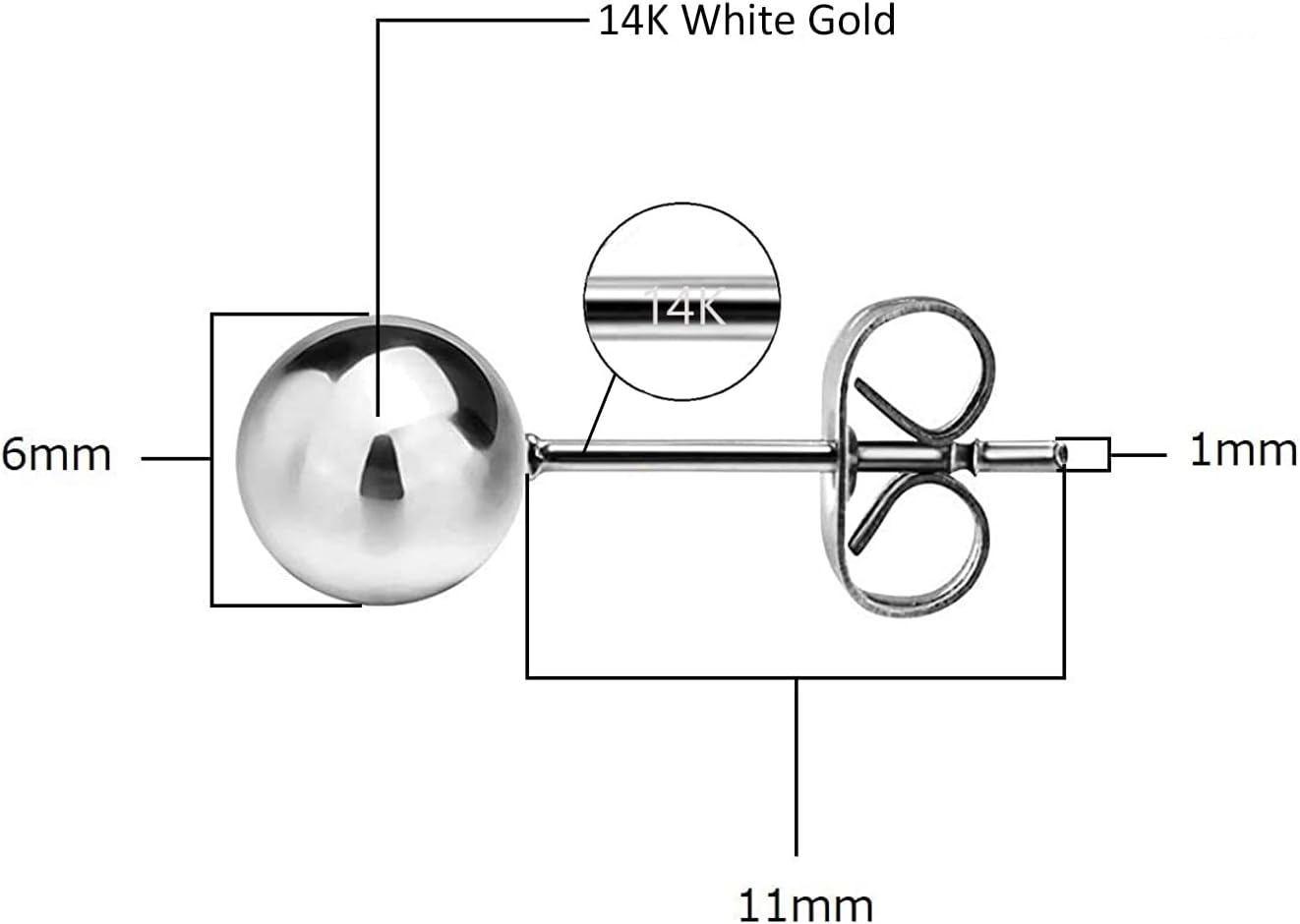 Savlano 14K Real Gold Ball Stud Earrings For Women - Made in Italy Comes With Savlano Gift Box