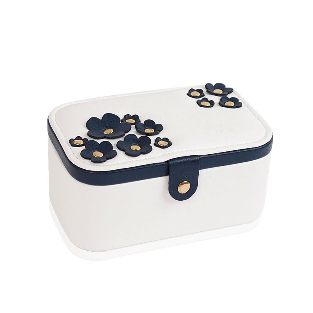 Joyero con diseño de flores de cerezo y organizador de joyas con partición extraíble para anillos
