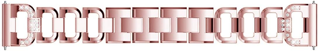 Maxjoy Compatible with Fitbit Versa Bands, Versa 2 Metal Band Large Small Diamond Rhinestone Bracelet Women Replacement Wristband Compatible with Fitbit Versa/ Versa 2/ Versa SE/ Lite Watch, Rose Gold