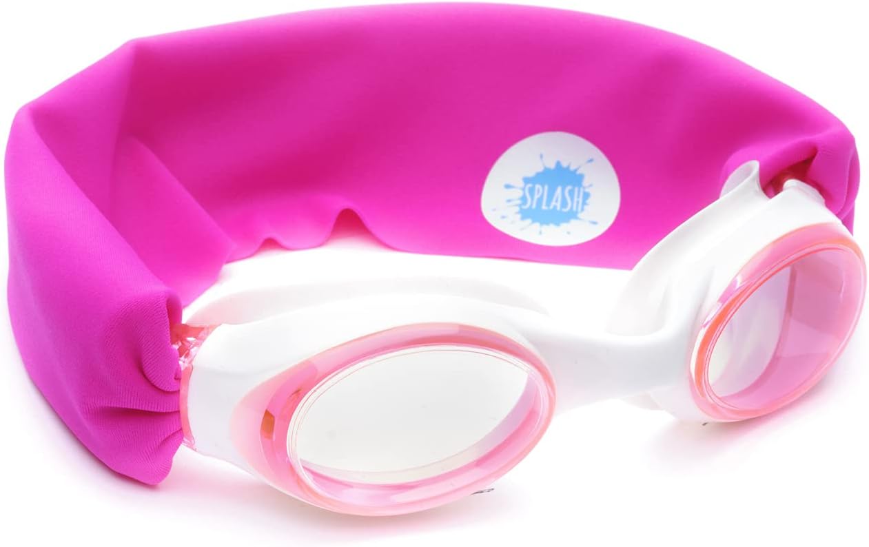 Splash Place SWIM GOGGLES with Fabric Strap -Fun, Fashionable, Comfortable - Adult & Kids Swim Goggles