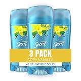 Secret Invisible Solid Antiperspirant and Deodorant, Vanilla Scent, 2.6 oz (3 Pack)