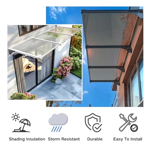 Toldo de policarbonato con soporte de aluminio de alta gama 4