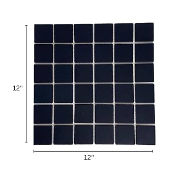 Tenedos 2x2 Matte Black Porcelain Mosaic Tile – Slip