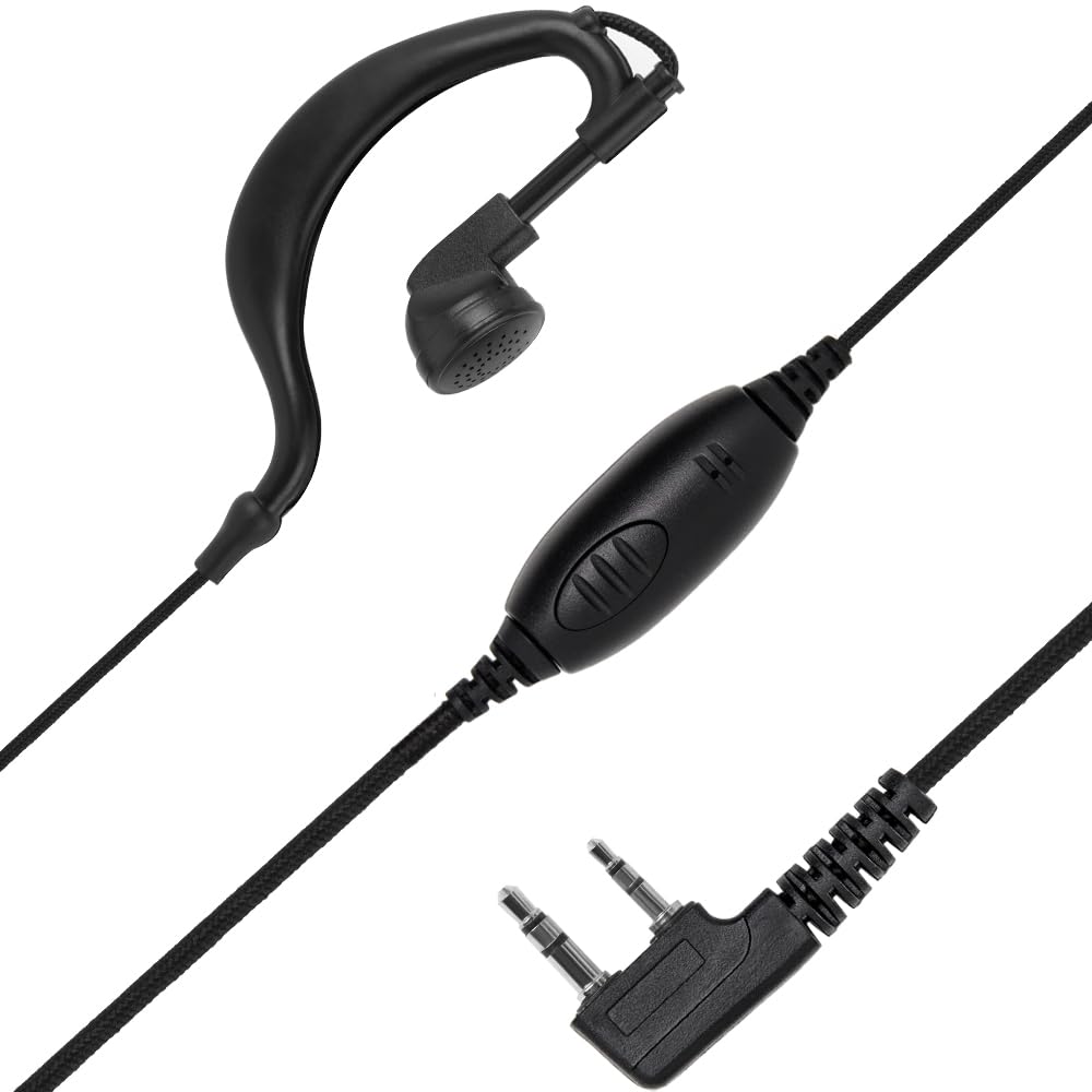 Walkie Talkie, auricolari con microfono e pulsante PTT, cavo rinforzato, connettore a 2 pin, cuffie radio bidirezionali per Walkie talkie Baofeng UV-5R, UV-82, BF-F8HP, confezione da 4