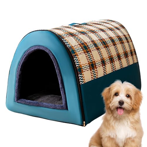 Nicho interior para perros de interior, nicho interior para perros, cojín de alta elasticidad, alfombra plegable para perreras, casa para perros | Nido de gato caliente para cachorros, sofá para