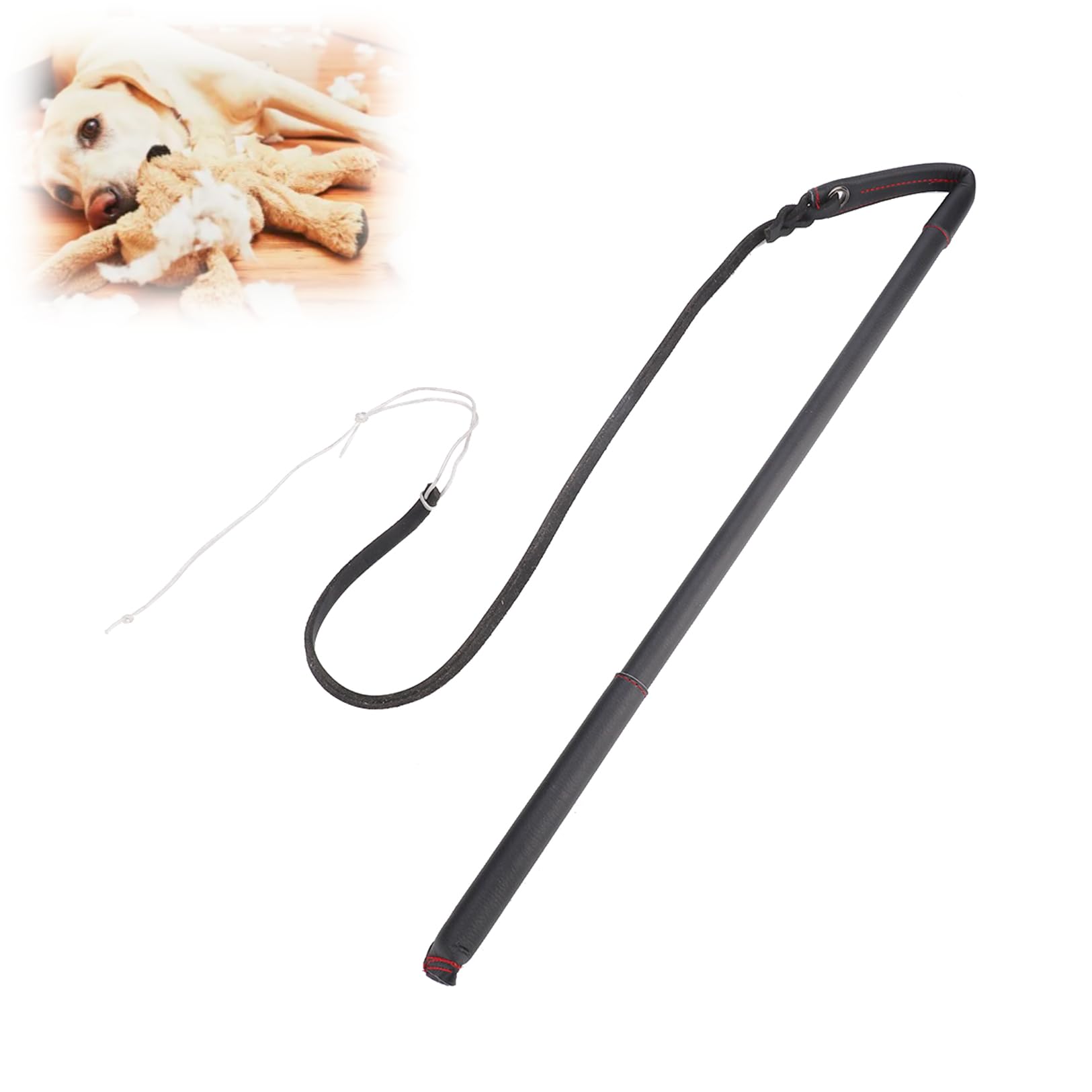 Fouet de dressage pour chiens de taille moyenne et batte en cuir synthétique