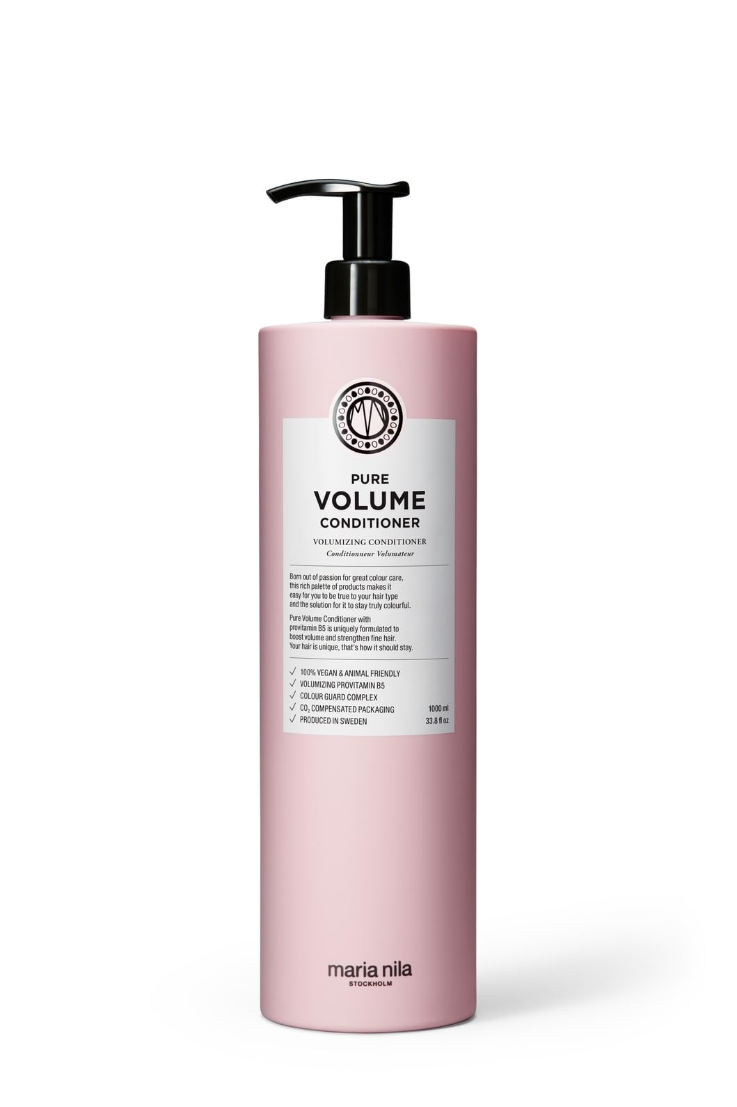 Pure Volume, Conditioner 1000 ml, Vitamin B5 Gives Volume to Thin & Fine Hair, 100% Vegan & Sulfate/Paraben free
