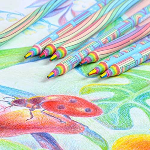 Ecotree Colored Pencils For Adult Coloring - Rainbow Pencils Drawing Pencils Rainbow Colored Pencils For Kids Cute Pencils Fun Pencils School Pencils Art Supplies For Coloring Books 24 Pack #TOP3