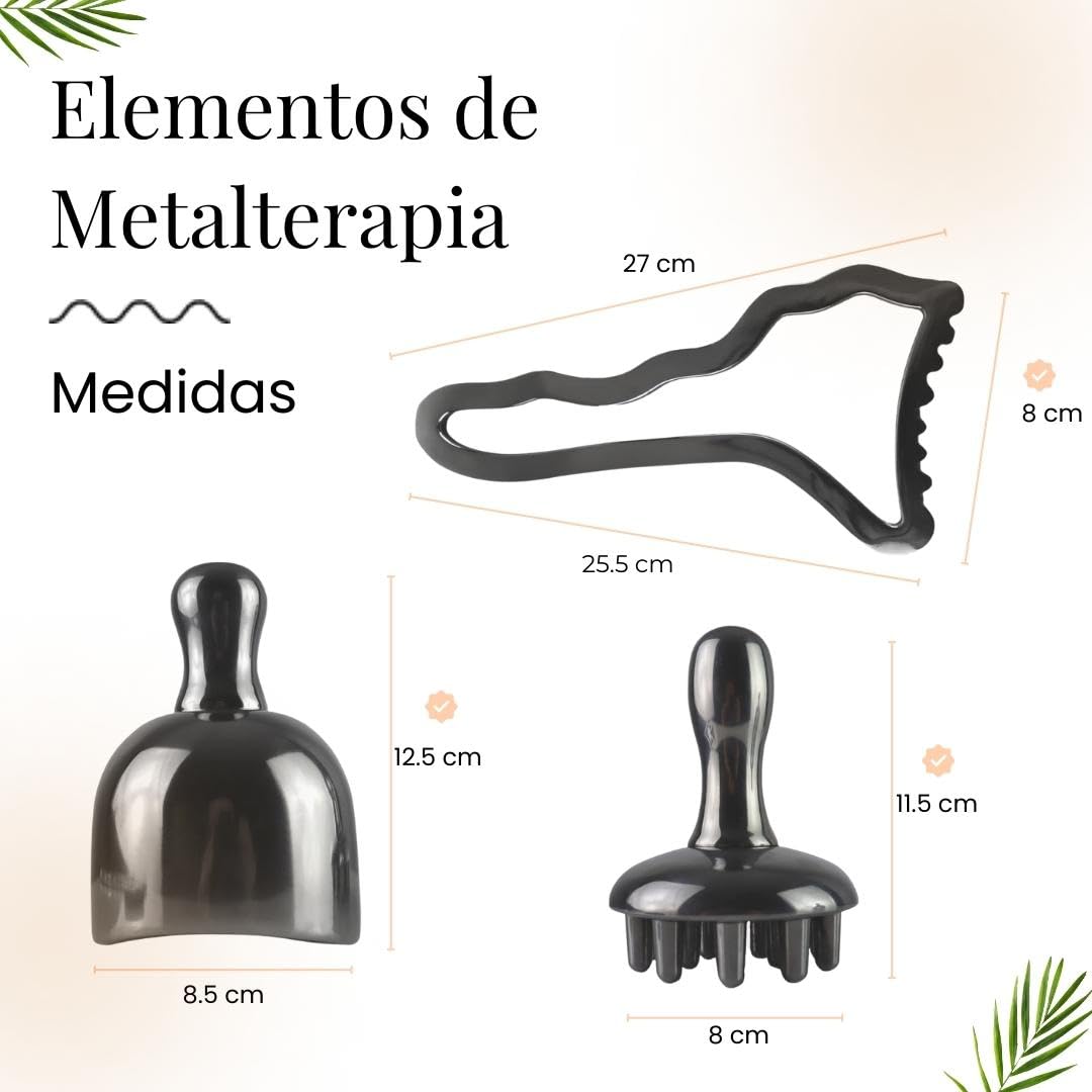 Kit completo Maderoterapia & Metalterapia 14 piezas | Reafirmante corporal natural | Maderoterapia Reductora | Metalterapia Anticelulitica | Maderoterapia Corporal moldeadora
