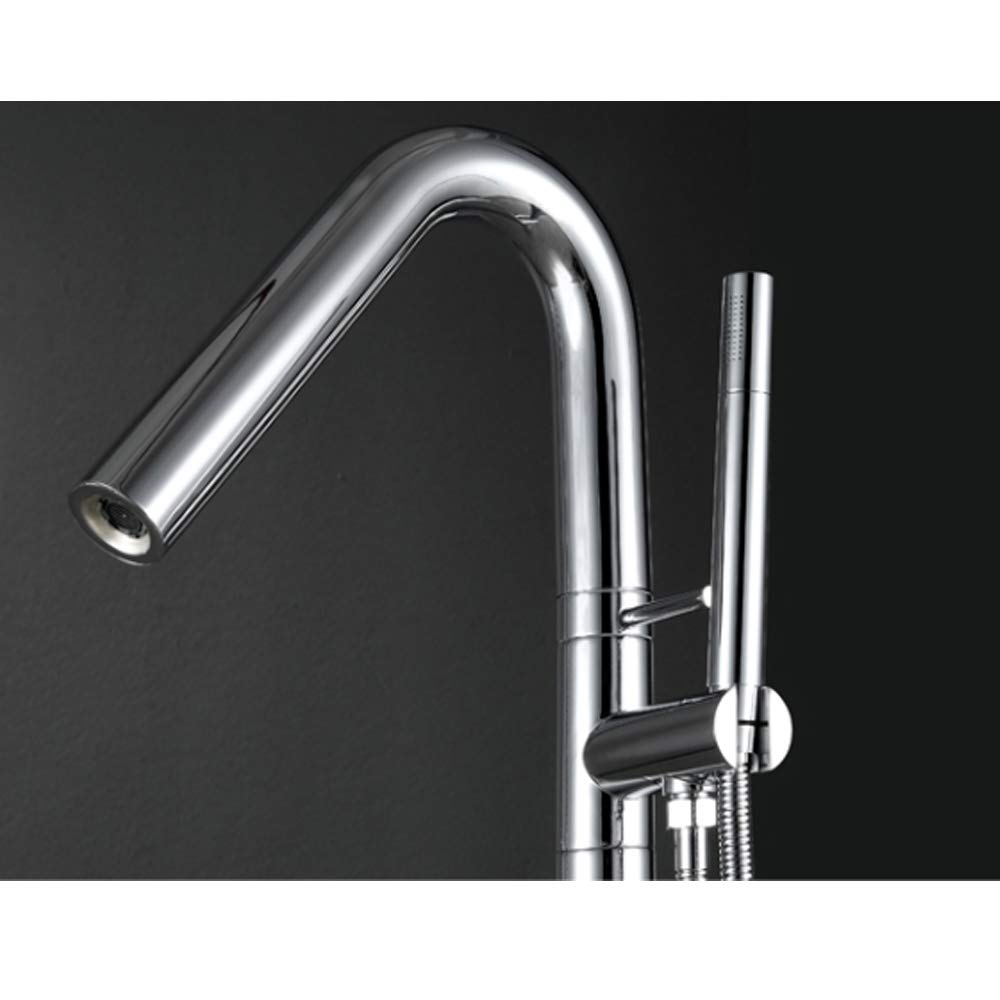 Rubinetto per lavello da Cucina, Rubinetto per Vasca da Bagno Moderno autoportante con Acqua Calda e Fredda, Set in Ottone, Miscelatore Doccia a Pavimento monocomando, doccetta ret