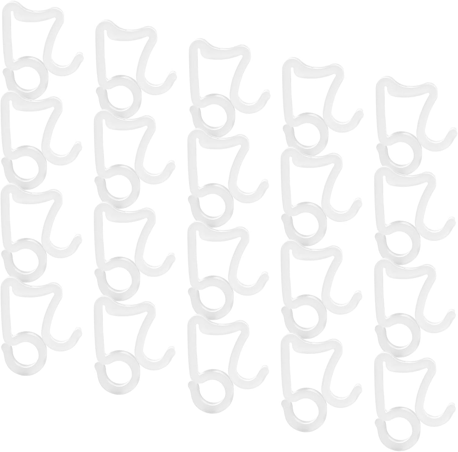 Plastic Gutter Hooks Pp for String Lights, White 200pcs | Tool-free Setup, Quick Removal, Buckleslot Design with Smooth Burr-free Edges for LED Light Strings and Fairy Lights