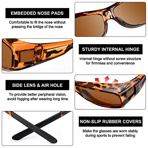 Image of URUMQI Polarized Sunglasses Fit Over Glasses for Men Women, Wraparound Sun Glasses UV400 Protection for Driving Fishing